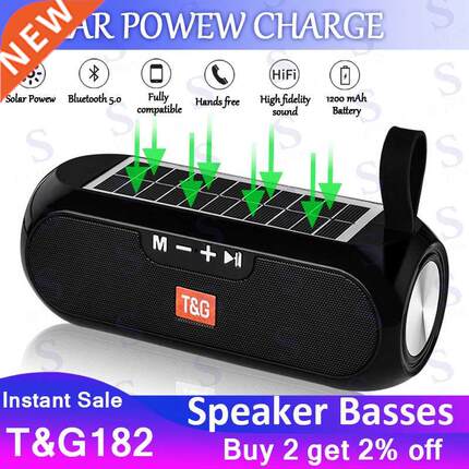 Portable Solar charging Speakers Column waterproof Wireless