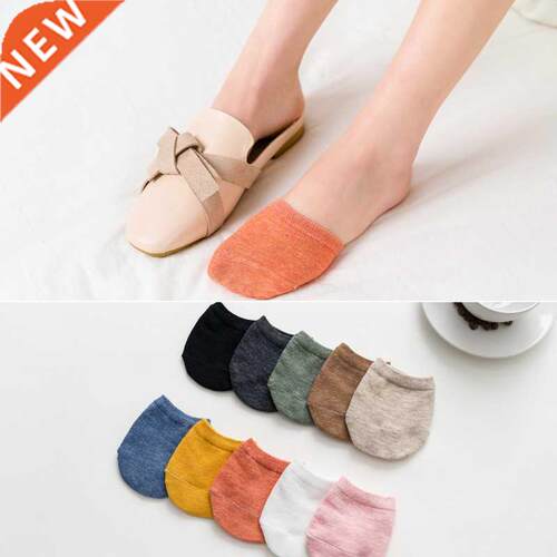 Forefoot Socks Woman Summer Solid Color Candy Female Half Fo