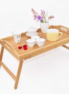 Portable Bamboo Wood Bed Tray Breakfast Laptop Desk Tea Food