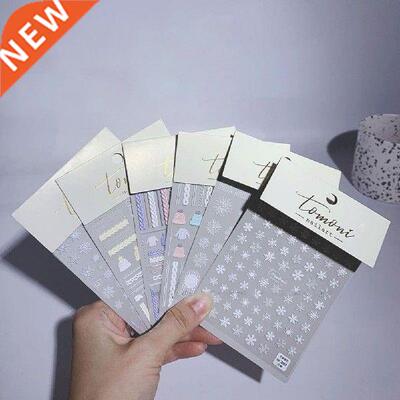 Nal Transfer Snowflakes Embossed Mancure Slder Decals