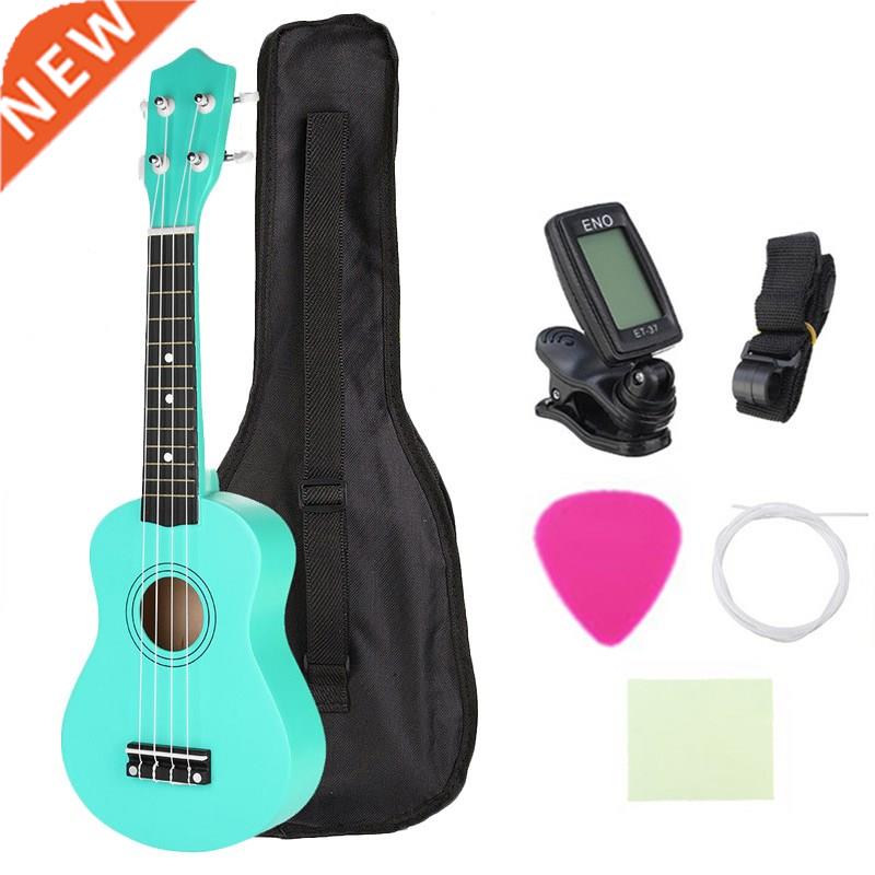 21 Inch Green Soprano Ukulele Basswood 4 Strings Hawaiian Gu