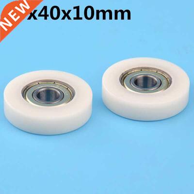 1Pcs 10x40x10 mm Nylon Plastic Wheel With Bearings Flat mini