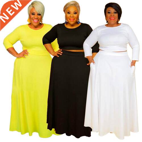 XL-5XL Large Size Ladies High Waist  + Half Skirt Set2021