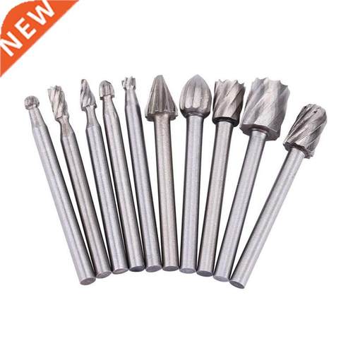 10pcs HSS Burrs Rotary Files Hole Bits Carving Tools mm Rou