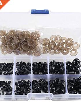 100pcs 6-12mm Blck Plstic Crfts Sfety Eyes for Ber Soft