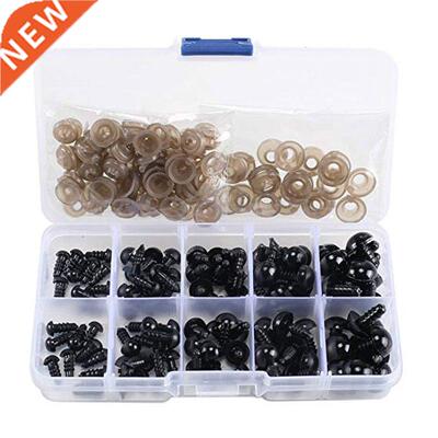 100pcs 6-12mm Blck Plstic Crfts Sfety Eyes for Ber Soft