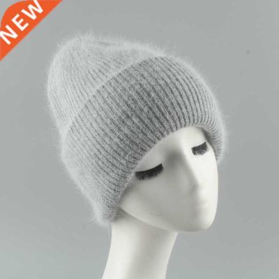 2022 New Luxury Real Rabbit Fur Beanies Women Winter Hat Fas