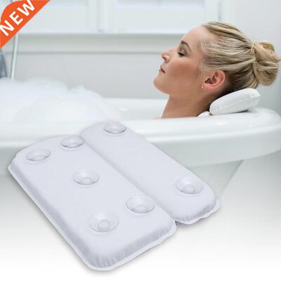 New SPA Bathtub Pillow Soft 2-Panel Shoulder Non-slip Suctio