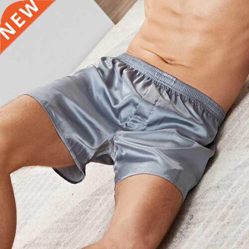 2021 New Arrival Men Silk Stain Pajama Shorts Loose Plus Siz