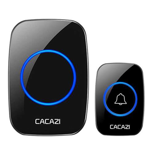 CACAZI Wireless Doorbell DC Battery-operated 00M Remote Bat
