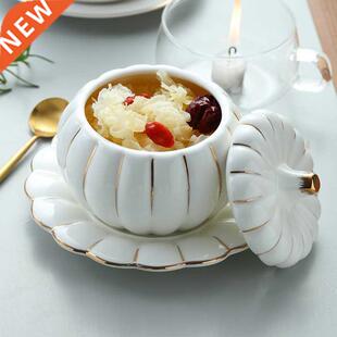 Stew bird's nest small steamed egg bowl with cover ceramic