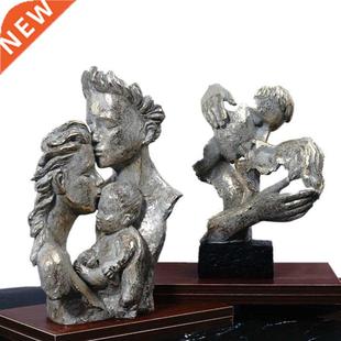 resina famiglia coppia amante statue figura testa scultura