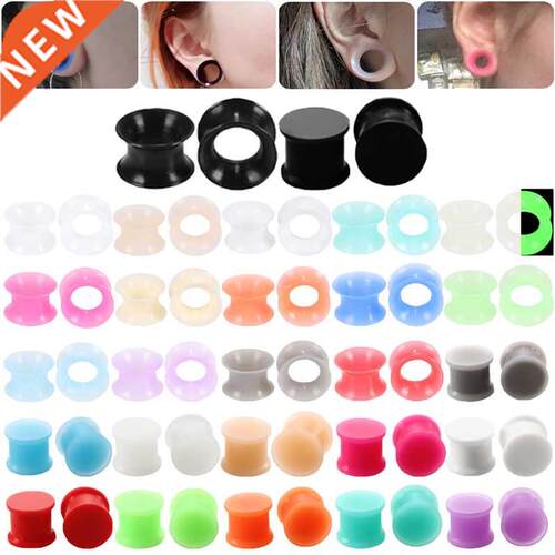 -16mm 1 Pair Silicone Ear Plug Piercing Double Flared Hollo