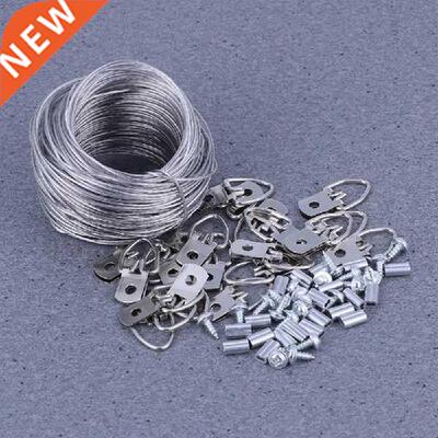 1 Set Wre Rope and Photo Frame Hangng Hooks Kt Pcture