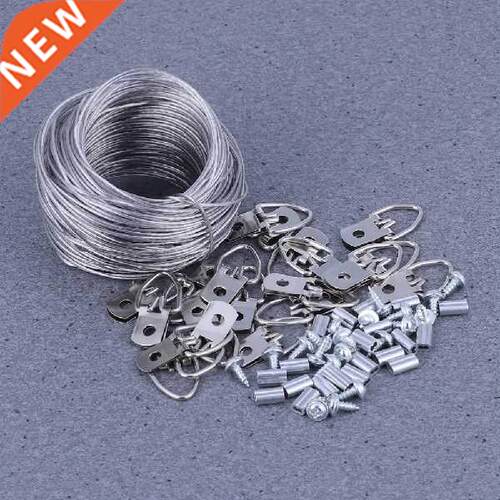 1 Set Wre Rope and Photo Frame Hangng Hooks Kt Pcture