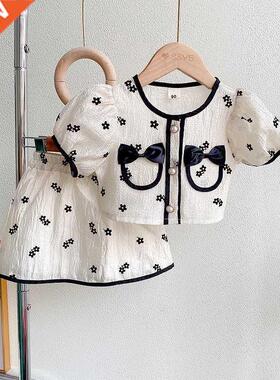 Girls Clothing Set 2022 New Summer Short Sleeve Shirt Top &m