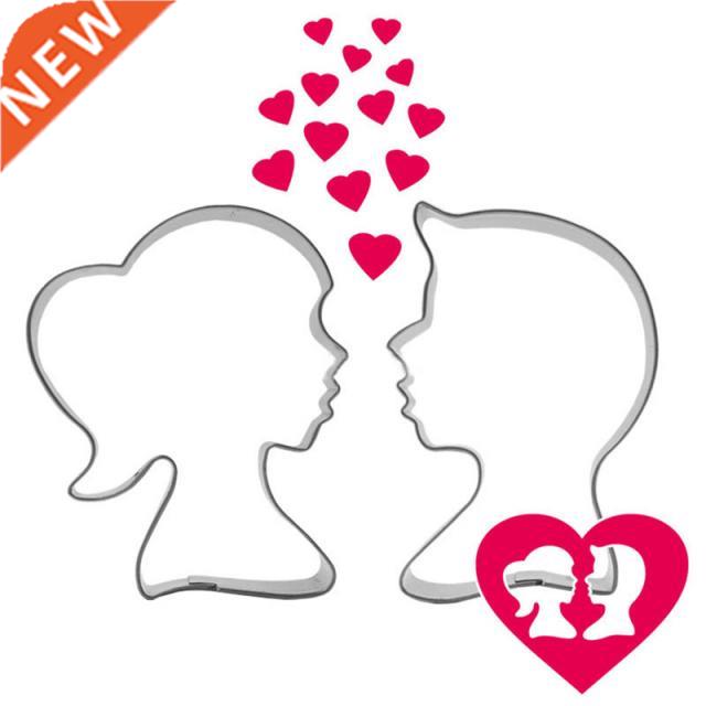 2PCS 3D Lovers Shape Cookie Cutter Cake Decorating Tools Bak