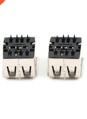 10 pièces 180 degrés double USB 2.0 Jack femel