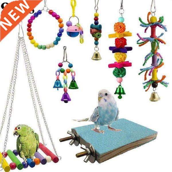 8PCS Funny Parrot Toy Set Cute Assorted Bird Chew Toy
