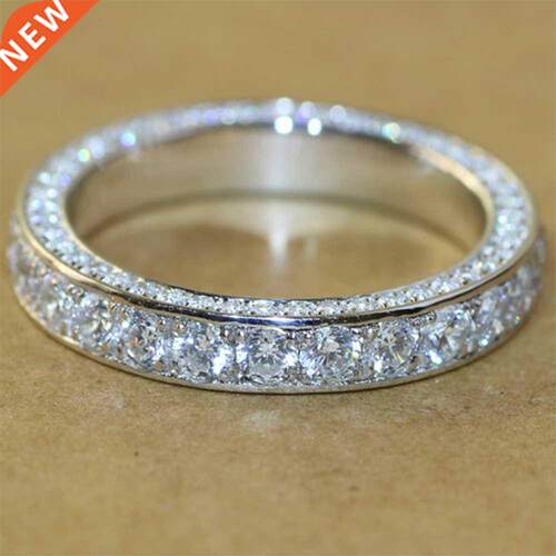 Huitan Simple Women Wedding Party Finger Rings Dazzling Cubi