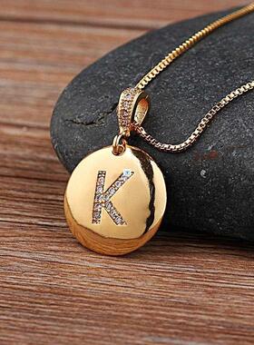 Top Quality Women Girls Initial Letter Necklace Gold 26