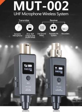1 Pair Microphone Wireless System UHF DSP Transmitter Receiv