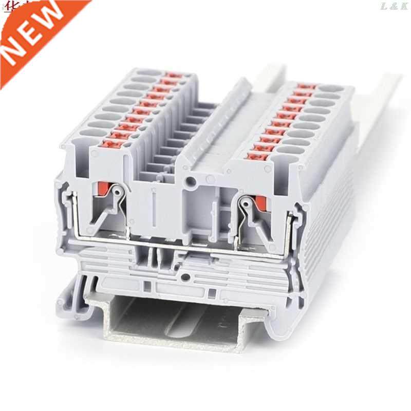 10pcs PT 2.5 Push-In Din Rail Mounted Terminal Blocks Spring