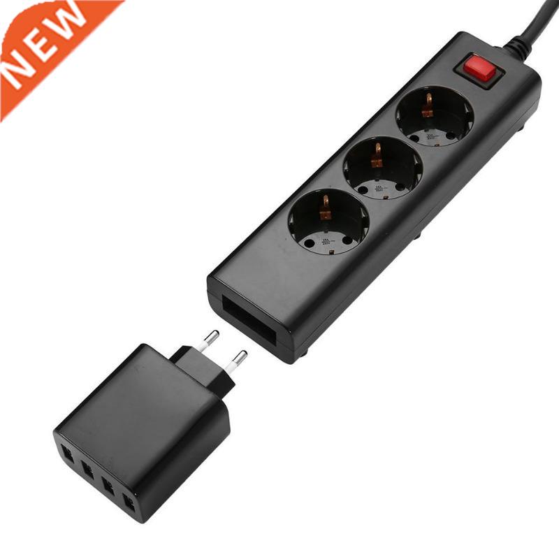 4 USB Ports Power Strip Socket HUB Split Extension Patch Boa