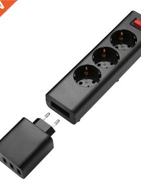 4 USB Ports Power Strip Socket HUB Split Extension Patch Boa