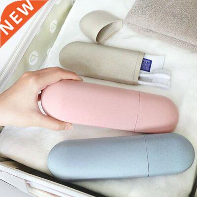 NEW Travel Toothbrush Toothpaste Holder Case Wheat Straw
