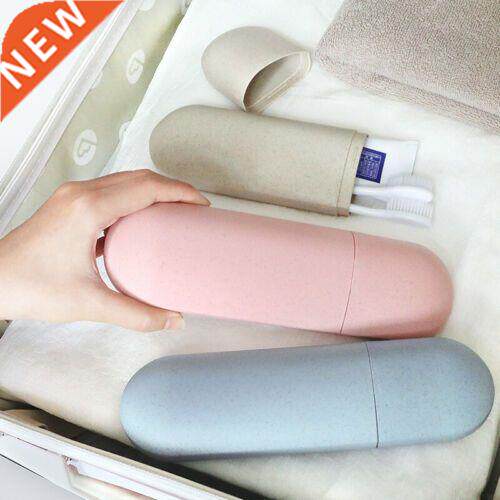 NEW Travel Toothbrush Toothpaste Holder Case Wheat Straw
