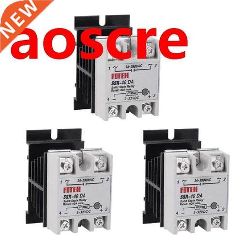 3PCS SSR-40 DA 40A DC 3-32V to AC 24-380V SSR Solid State Re