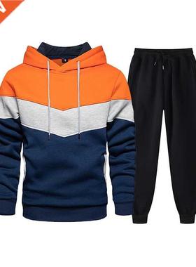 Free Shipping High Quality Men Solid Color Hoodies Set Men's