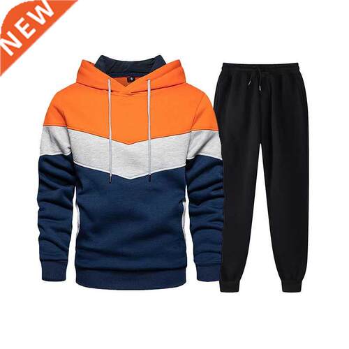 Free Shipping High Quality Men Solid Color Hoodies Set Men's