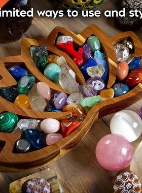 Wooden Lotus Crystal Tray Crystal Wooden Shelf Storage