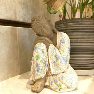 Thai Buddha Statue Resin Figurine for Indoor Outdoor Garden