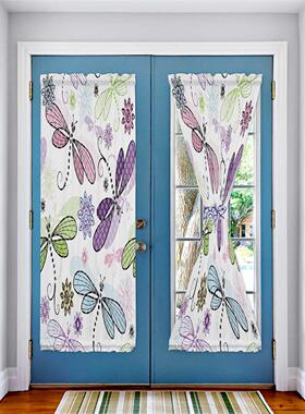 Spring Colorful Dragonfly Door Curtains for Living Room