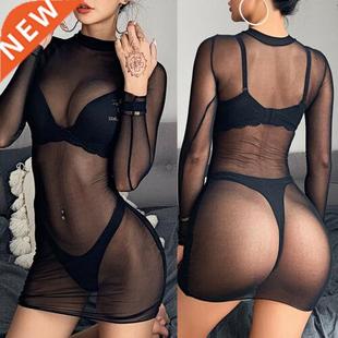 Sexy Mesh Sheer Bikini Cover Up Women Swimwear Bathing Suit