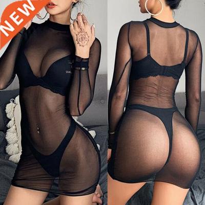 Sexy Mesh Sheer Bikini Cover Up Women Swimwear Bathing Suit
