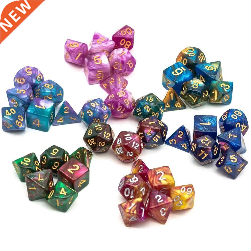 6 Sets 42Pcs DND Dice Set D&D Dice D4 D6 D8 D10 D% D12 D20 M 五金/工具 电机配件 原图主图