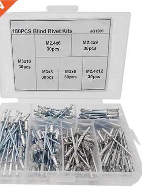 180Pcs Nail Decoration Aluminium Blind Rivet Rivet Kits For