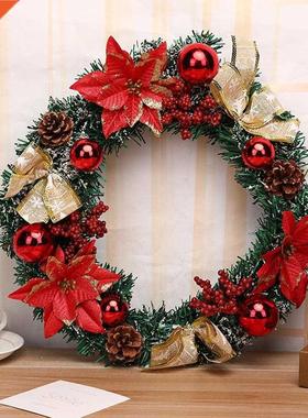 40CM Christmas Wreath With LED Light Front Door Home Party