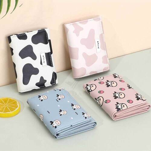 2022 New Fashion Cow Pu Leather Cartoon Anime Multi-card Slo