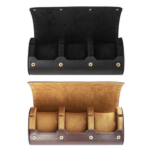Portable 3 Slots Watch Roll Travel Business Watch Storage Ca