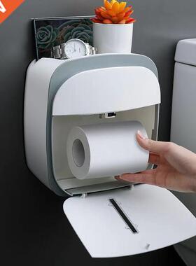 Waterproof Wall Mount Tolet Paper Holder Shelf Tray Roll