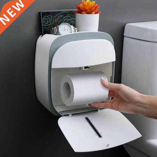 Waterproof Wall Mount Tolet Paper Holder Shelf Tray Roll