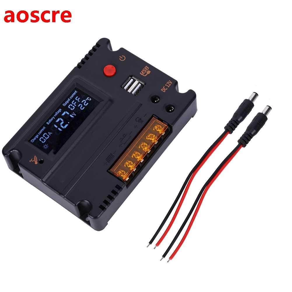 Solar Panel Regulator 10A LCD Backlight Display for 4 / 8 Se