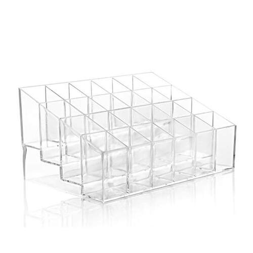 Transparent Lipstick Holder Box 24 Grid Acrylic Storage Box