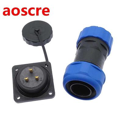SP20 waterproof connector IP68 corrugated pipe flange socket