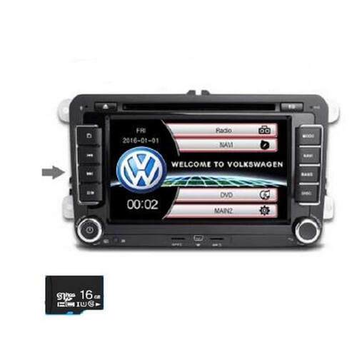 16GB TF SD Card GPS Map for Volkswagen 2 Din Car radio windo